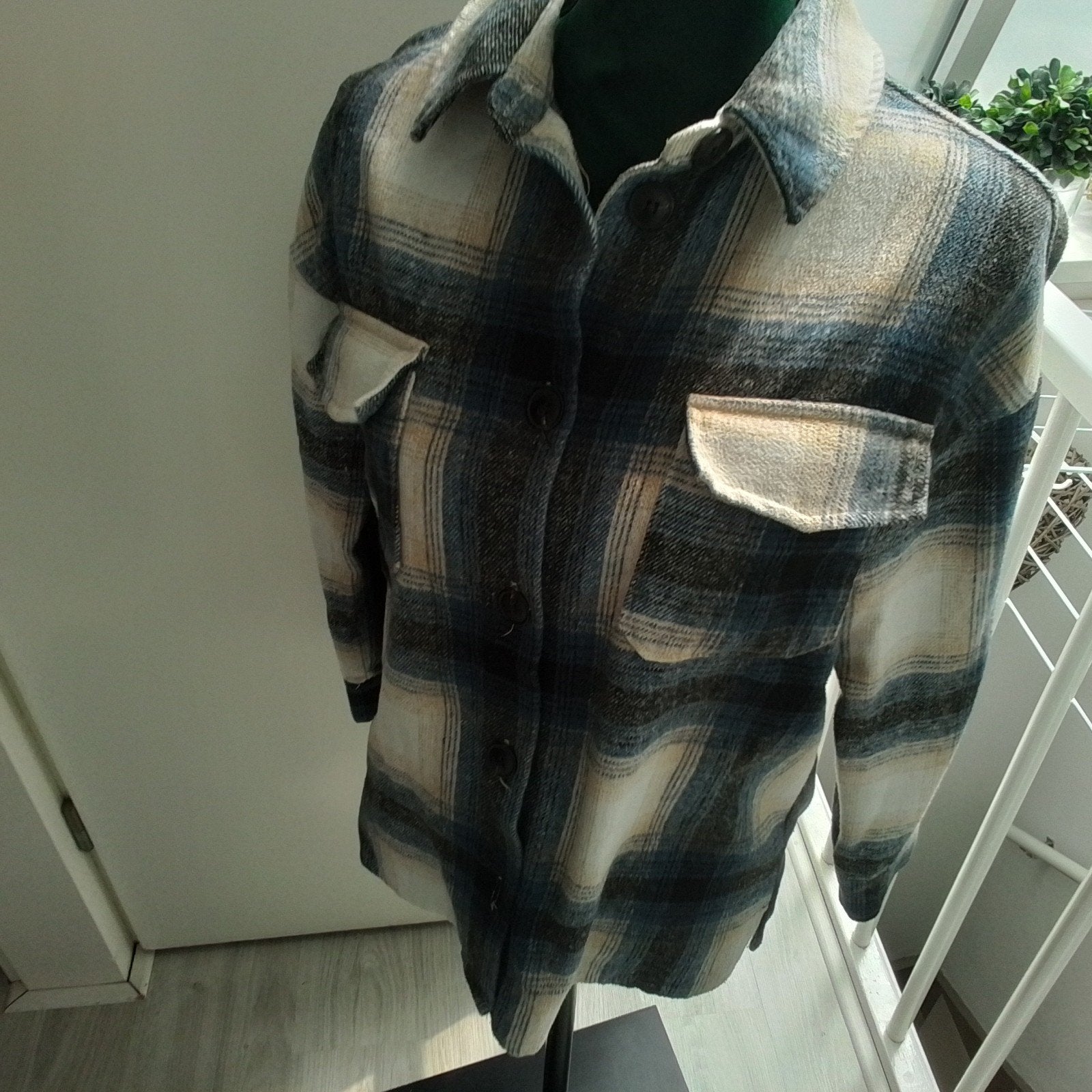 houthakkers blouse, Maat 38/40 (M), Blauw, Ophalen of Verzenden, Lange mouw