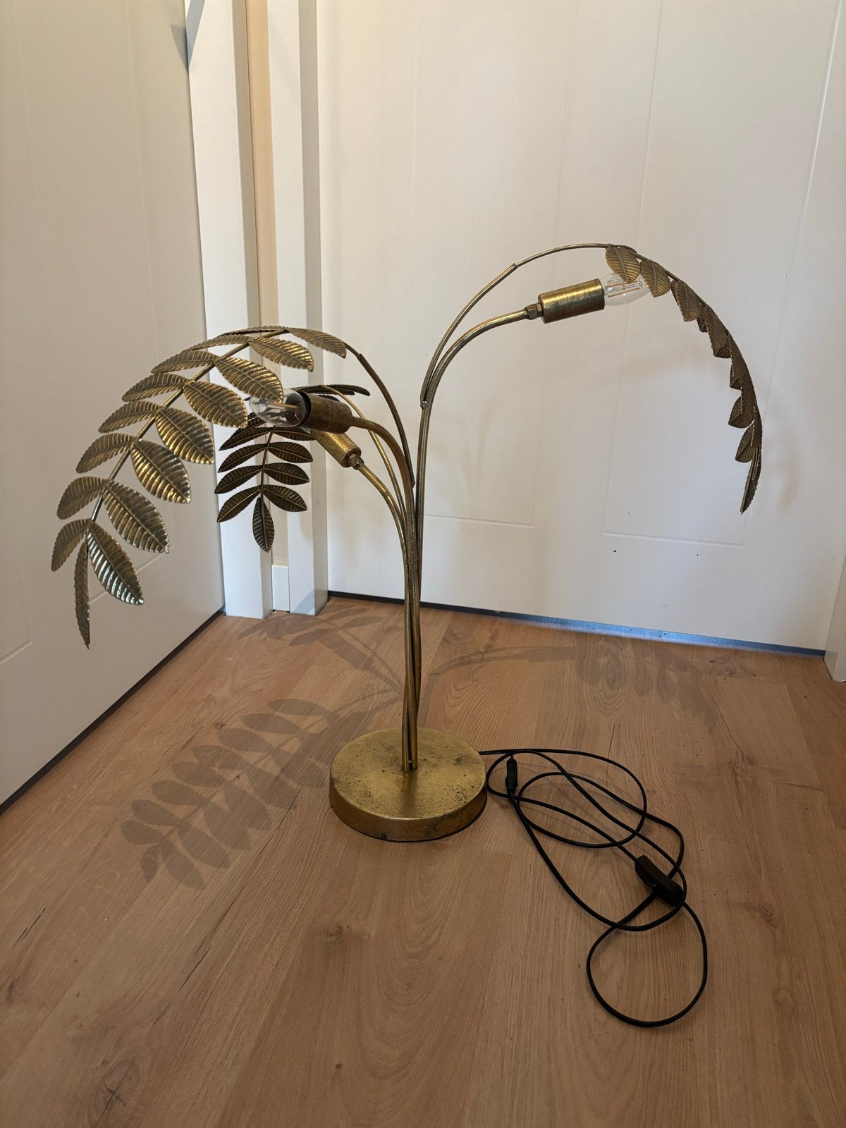 Gouden palmblad lamp - Sfeerlamp, Ophalen, Gebruikt, Goud, E14 (klein)