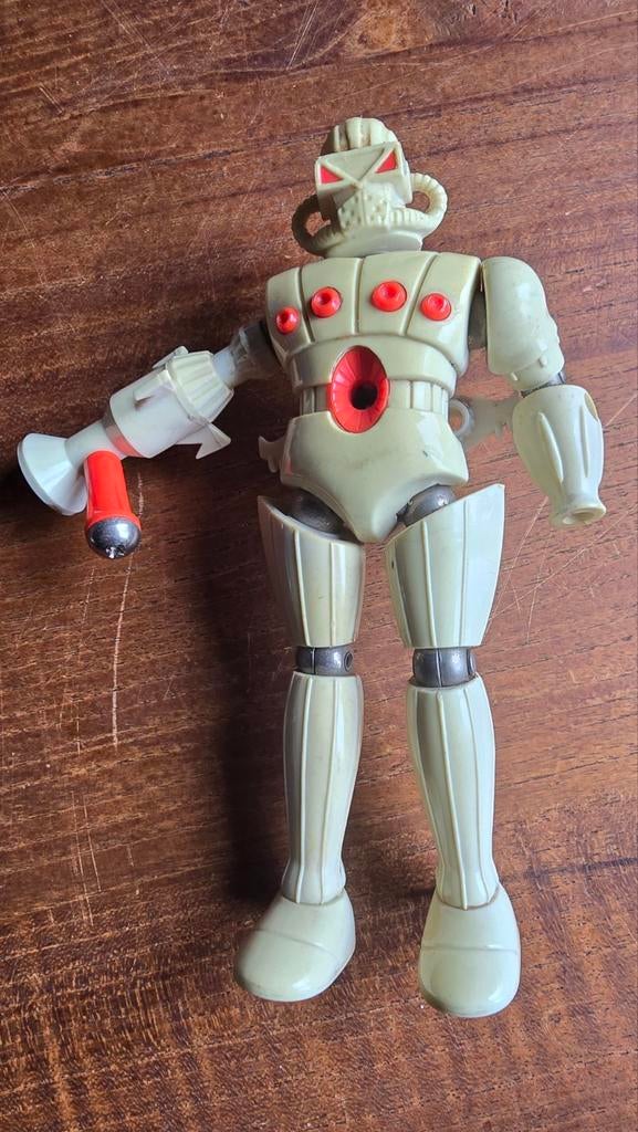 Vintage Robot Actiefiguur met Blaster - Jaren '80 Speelgoed, Ophalen of Verzenden