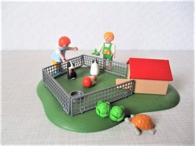 playmobil cavia,s in ren met kindjes 3210, Ophalen of Verzenden, Zo goed als nieuw, Complete set