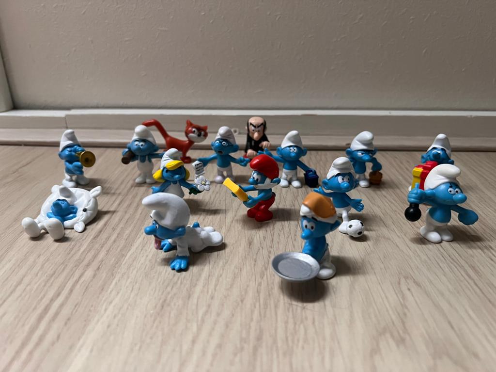 15 miniatuur smurfen figuren, Verzamelen, Smurfen, Ophalen of Verzenden, Zo goed als nieuw, Verschillende Smurfen