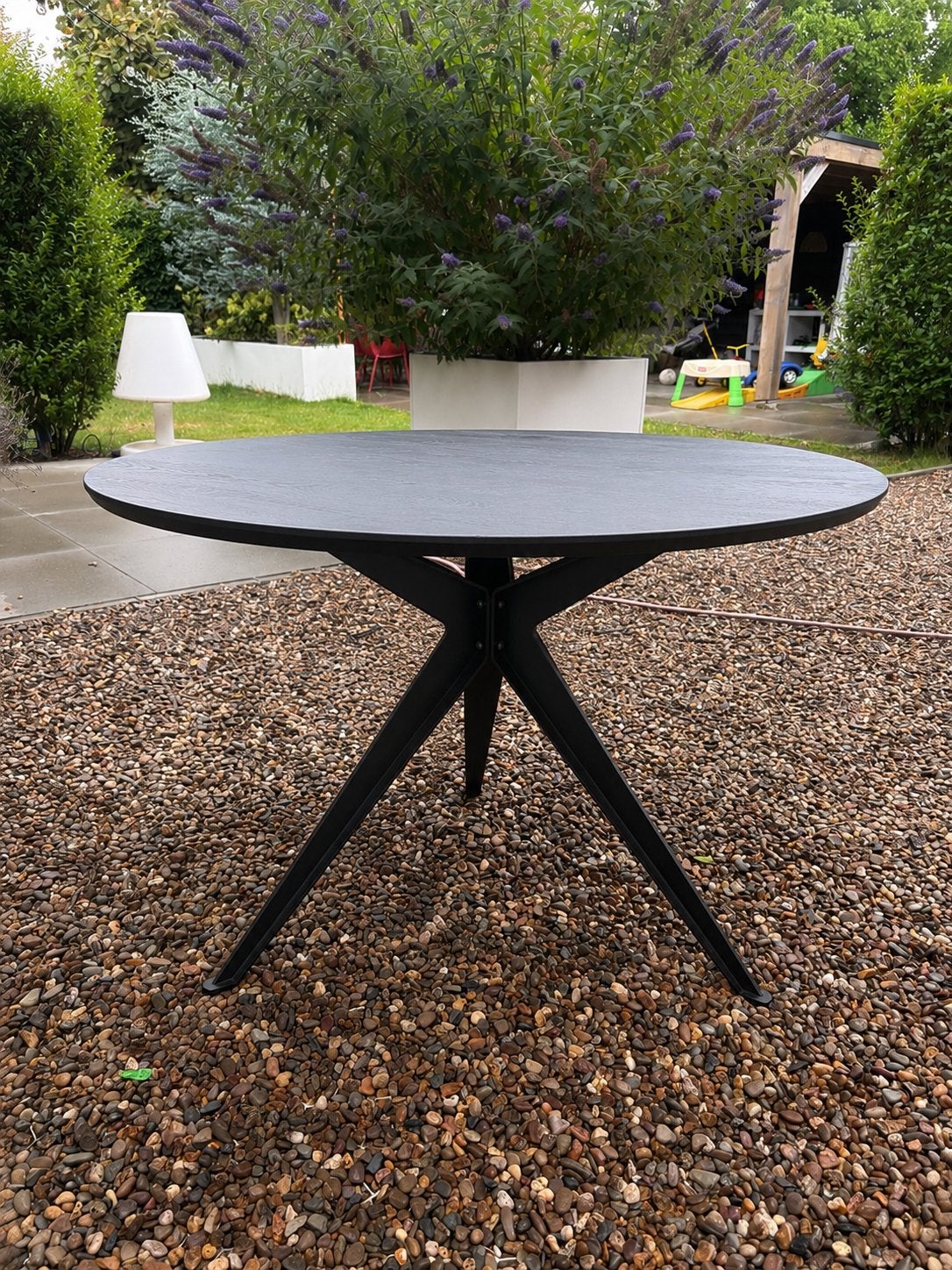 Eettafel 120, Tuin en Terras, Tuintafels, Ophalen, Zo goed als nieuw, Rond, Hout