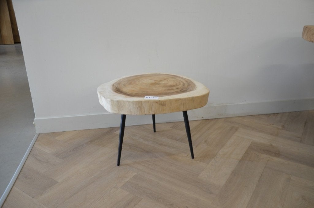Ronde suar salontafel -55- 60 cm -BT254, Overige houtsoorten, 50 tot 100 cm, Rond, Nieuw