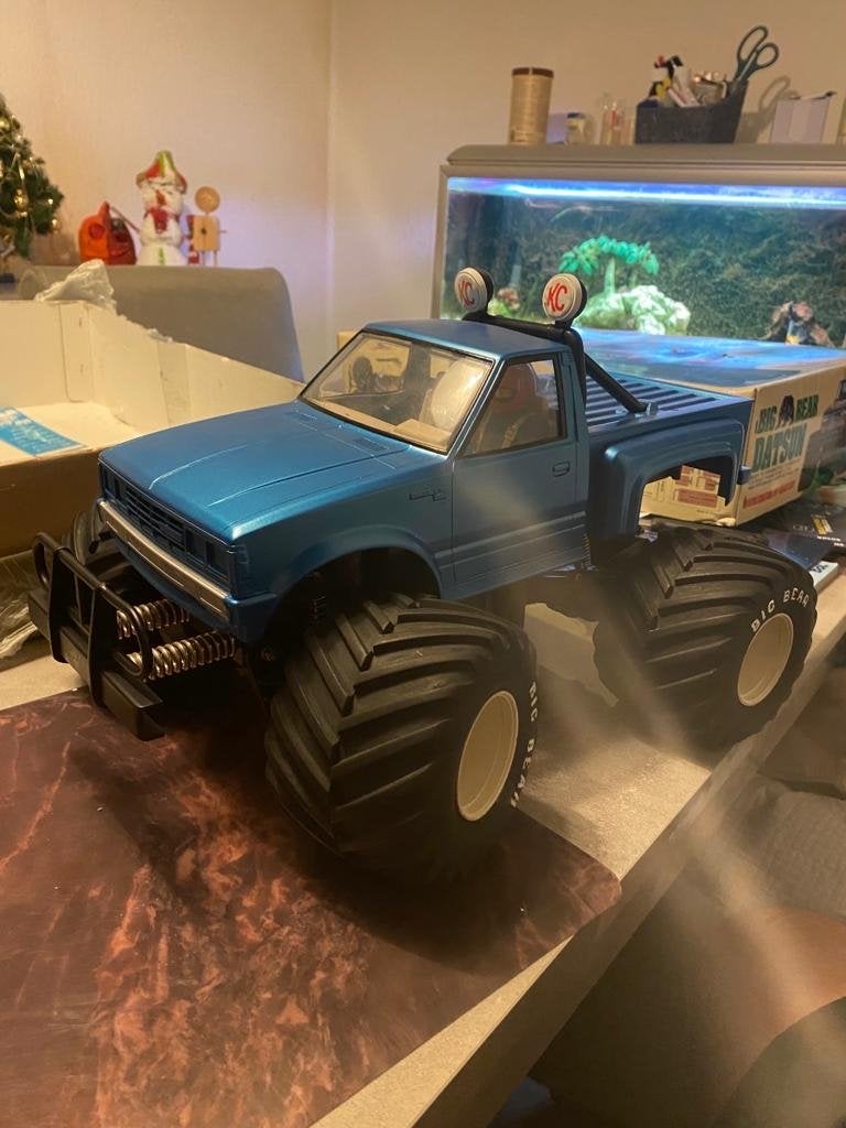 Vintage Tamiya Big Bear Datsun RC Truck - Zeldzaam Model, Hobby en Vrije tijd, Modelbouw | Auto's en Voertuigen, Gebruikt, Groter dan 1:32