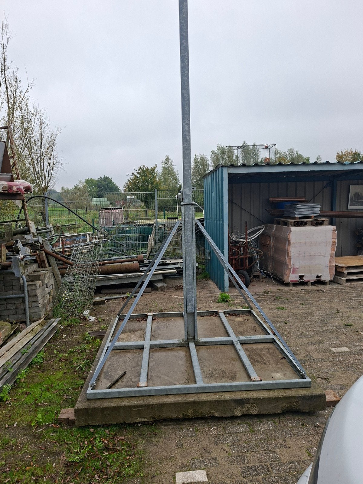 Lichtmast op steltonplaat met 2 bouwlampen, Ophalen, Minder dan 50 watt, Overige typen