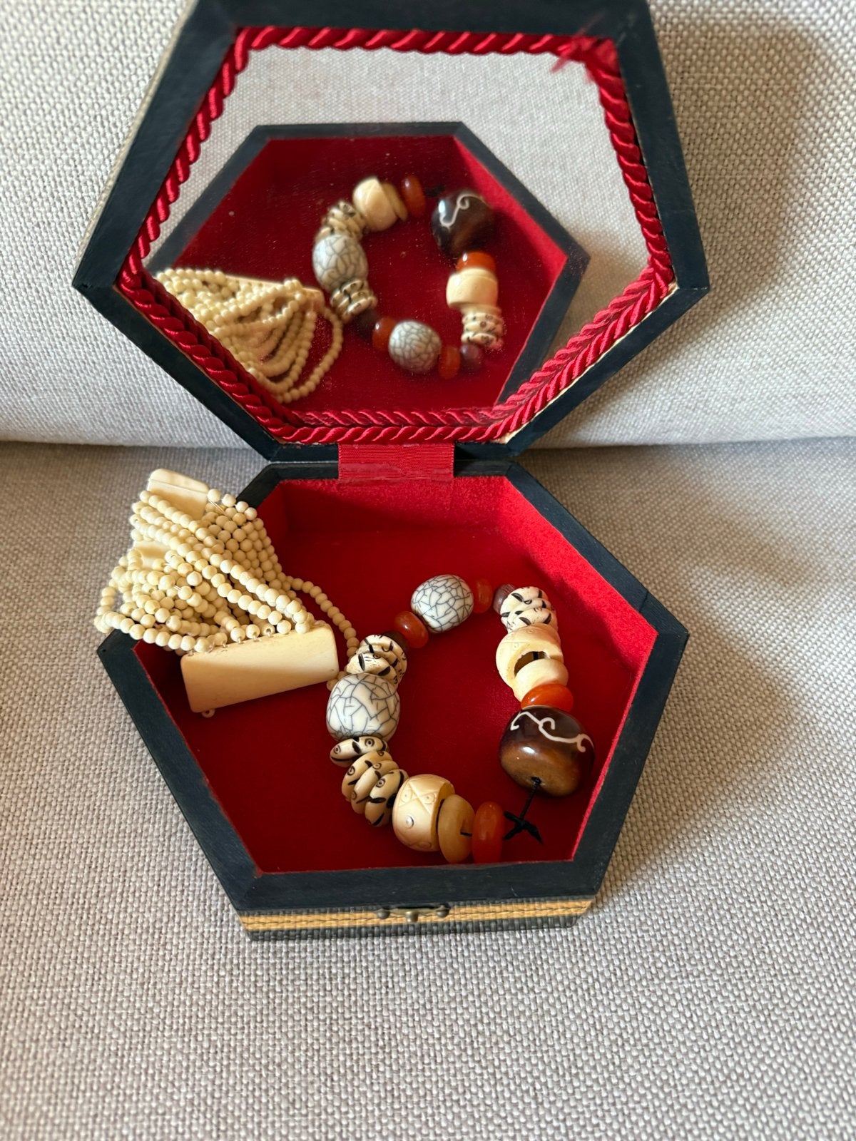 Vintage Ingelijste Houten Sieradendoos, Ophalen