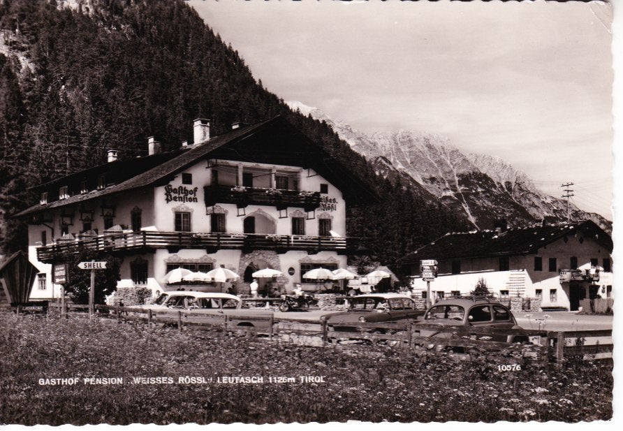 Gasthof Pension Weisses Rössl Leutasch Tirol. 16-09, Verzamelen, Ophalen of Verzenden, 1960 tot 1980, Gelopen, Oostenrijk