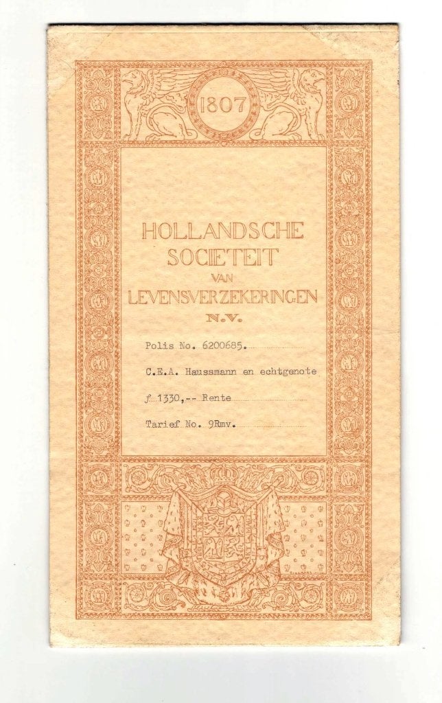 Polismapje van Hollandsch Sociëteit v Levensverzekeringen, Ophalen of Verzenden, Gebruikt, Verpakking