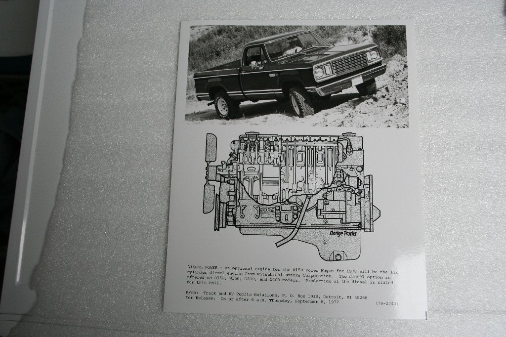Persfoto Dodge Power Diesel (1) (1978), Ophalen of Verzenden, Nieuw, Overige merken