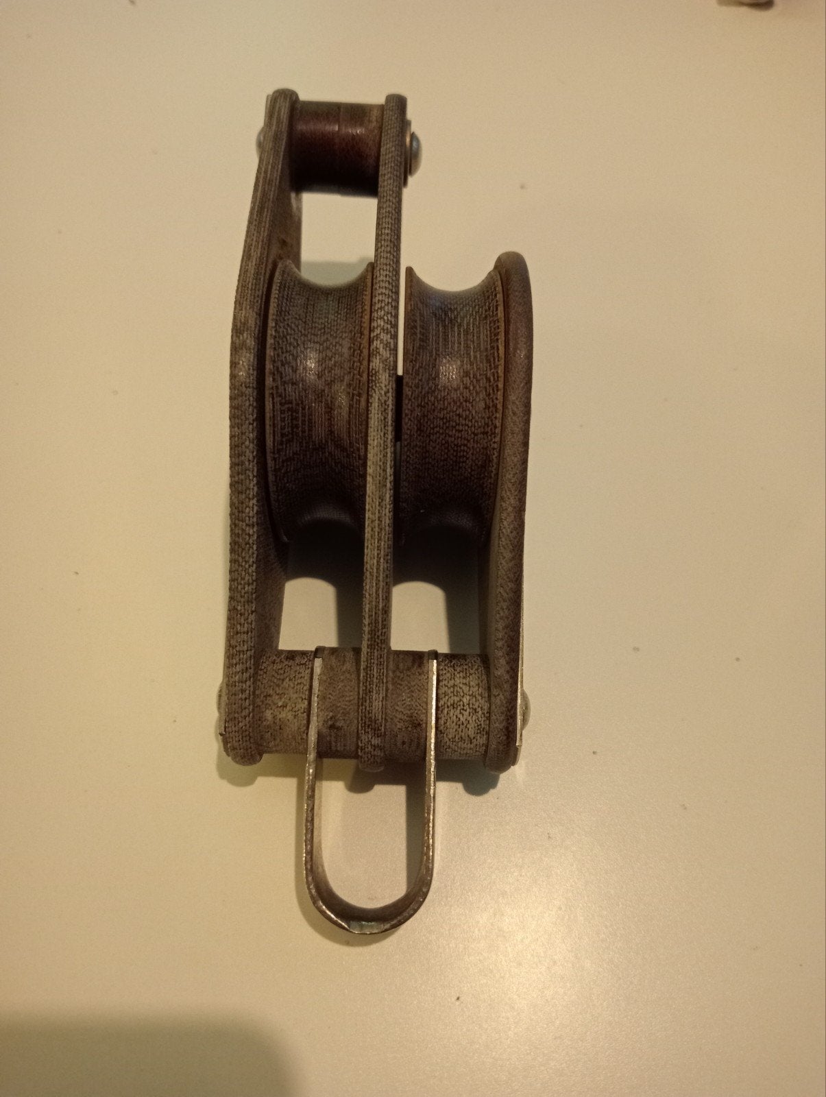 Te Koop Tufnol Blok met 2 schijven en handvot., Ophalen, Gebruikt, Lijn of Blok