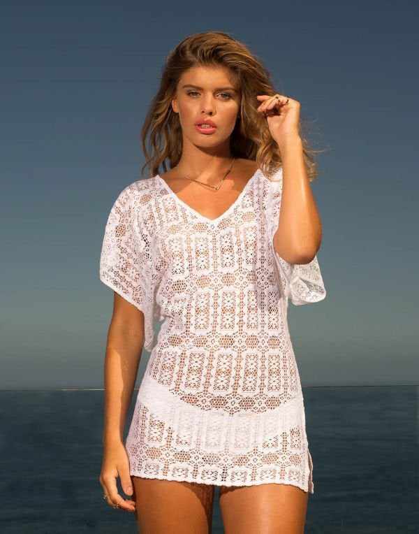 Ani Ani witte strand tuniek jurkje maat 36 - S, Ophalen of Verzenden, Nieuw, Wit, Overige typen