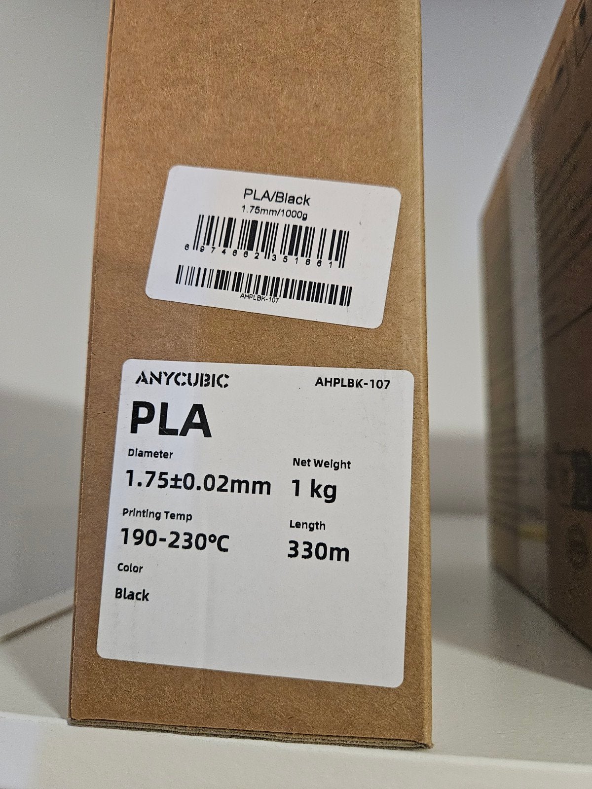 ANYCUBIC PLA Zwart Filament 1.75mm 1kg voor 3D-printer, Computers en Software, 3D Printers, Ophalen of Verzenden
