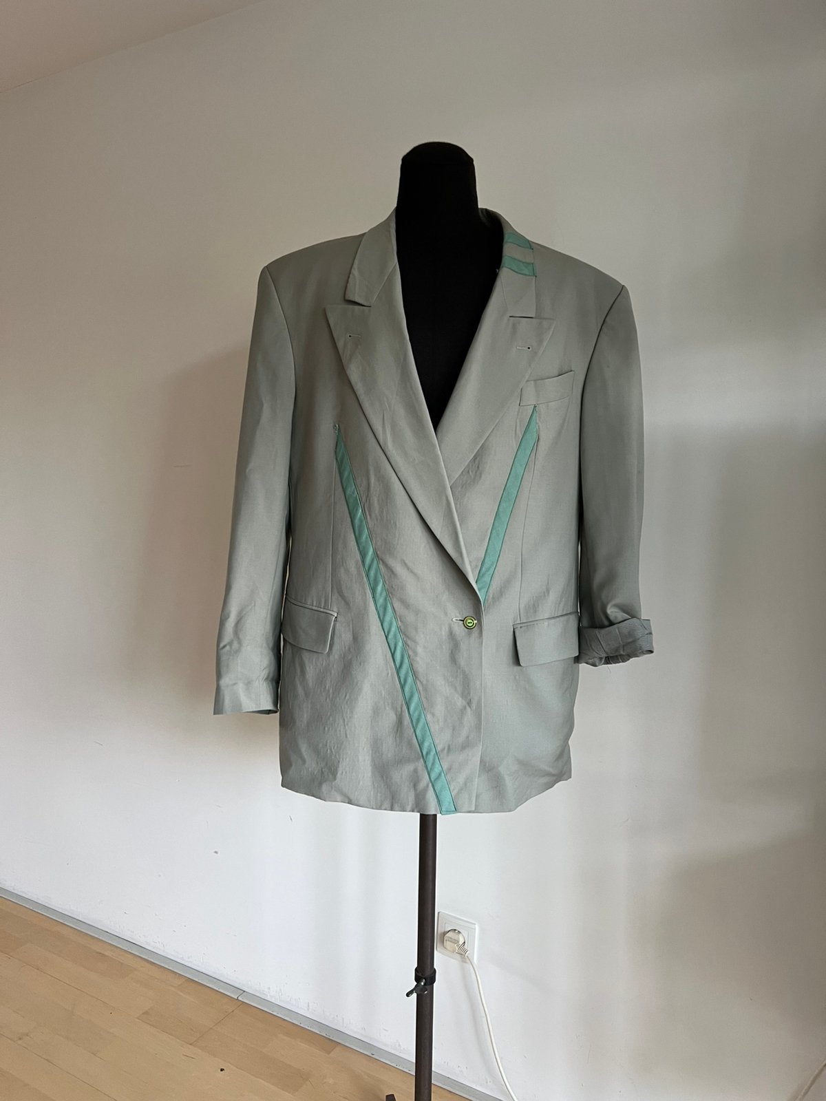 Vintage Colbert maat 44-46 zacht mint groen, Ophalen of Verzenden, Zo goed als nieuw, Maat 42/44 (L), Groen