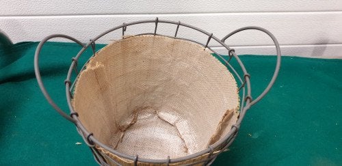 bloempot metaal met jute zak, Ophalen of Verzenden, 'T Olde Gre-j, Info@toldegrej.nl, Endepoelstraat 20f Didam