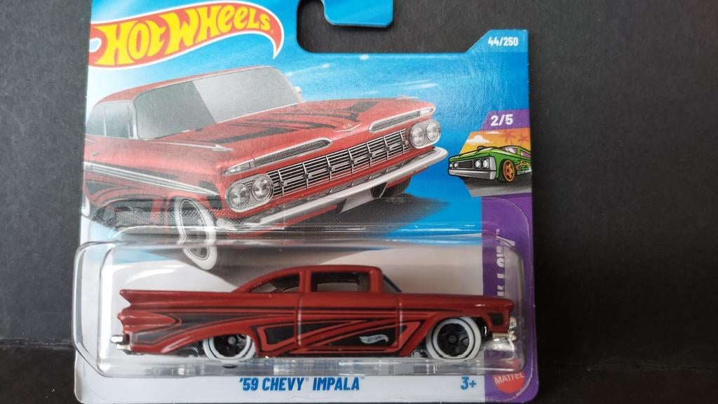 Chevrolet Chevy Impala 1959 1:64 Hotwheels Pol, 1186 MJ 1 NL, Auto, Verzenden, Nieuw