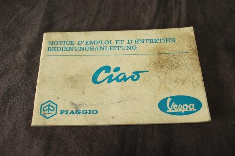 Vespa Cioa Piaggio bedienungsanleitung emploi et entretien, Ophalen of Verzenden, Gebruikt