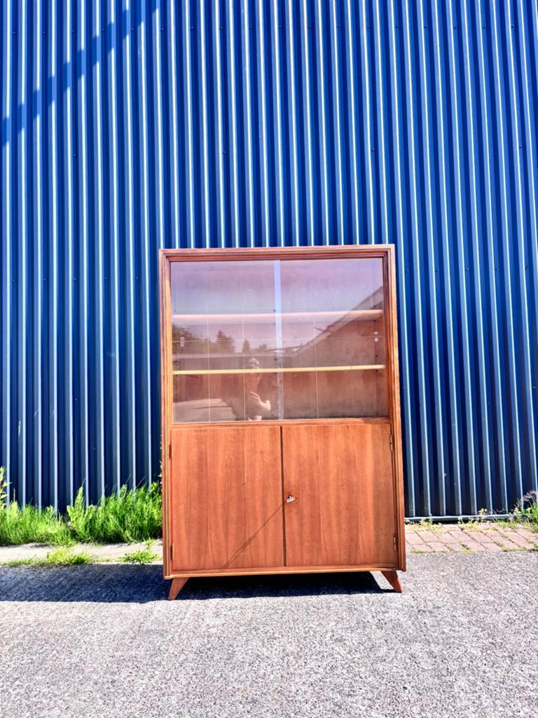 Vintage vitrinekast highboard buffetkast, Ophalen, F, Gebruikt, X