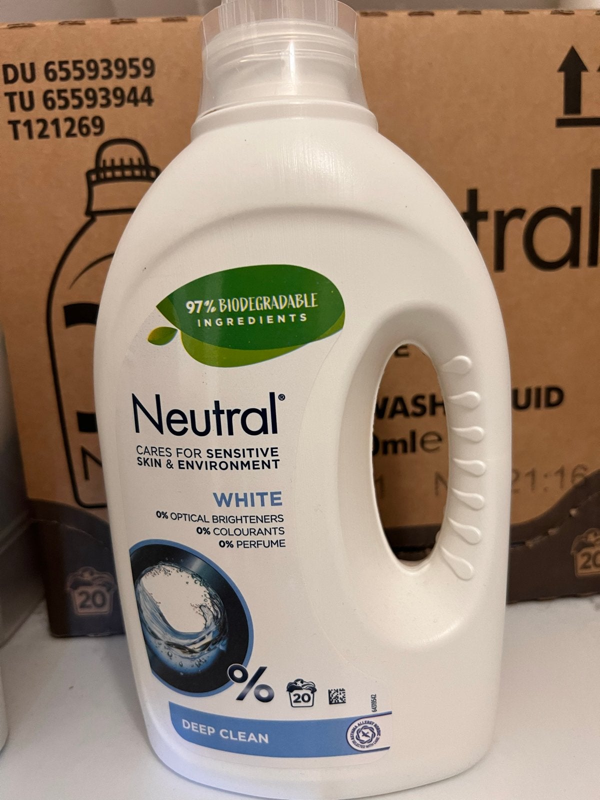Neutral Wit Wasmiddel Vloeibaar 6x1000ml, Ophalen of Verzenden, Schoonmaakmiddel