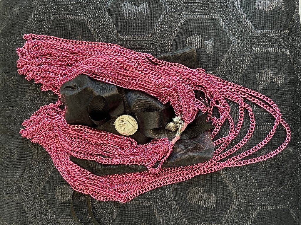 OTAZU Schakelketting Roze Metallic Lang - ZGAN Eyecatcher, Sieraden, Tassen en Uiterlijk, Verzenden, Zo goed als nieuw, Roze, Overige materialen