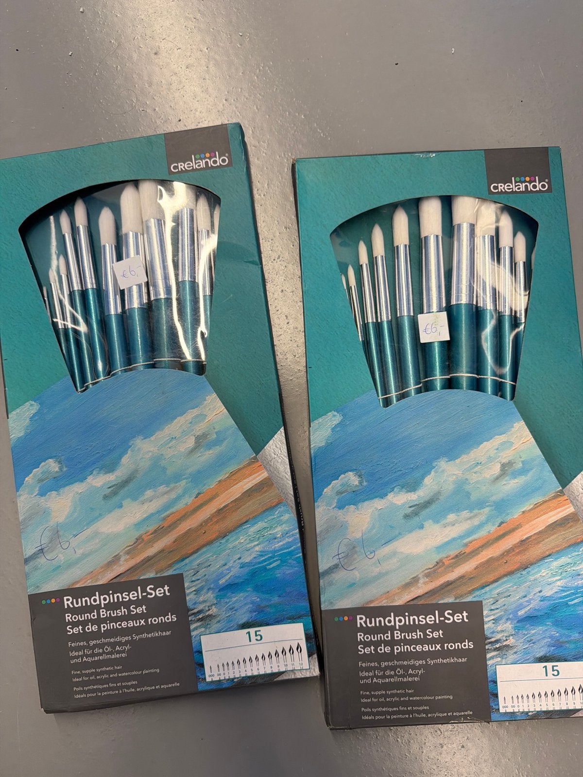 Crelando Rond Penseel Set - 15 stuks, Ophalen, Nieuw, Penseel of Kwast