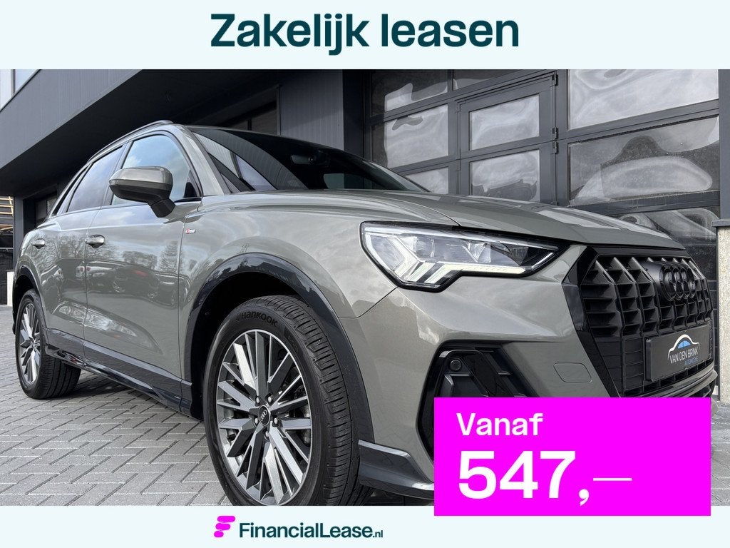 Audi Q3 35 TFSI S-line Chronos grey, 15 km/l, 4 cilinders, 150 pk, Leder en Stof
