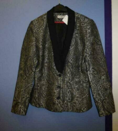 Supertrash girls zilver /zwart paisleyprint blazer 152 26775
