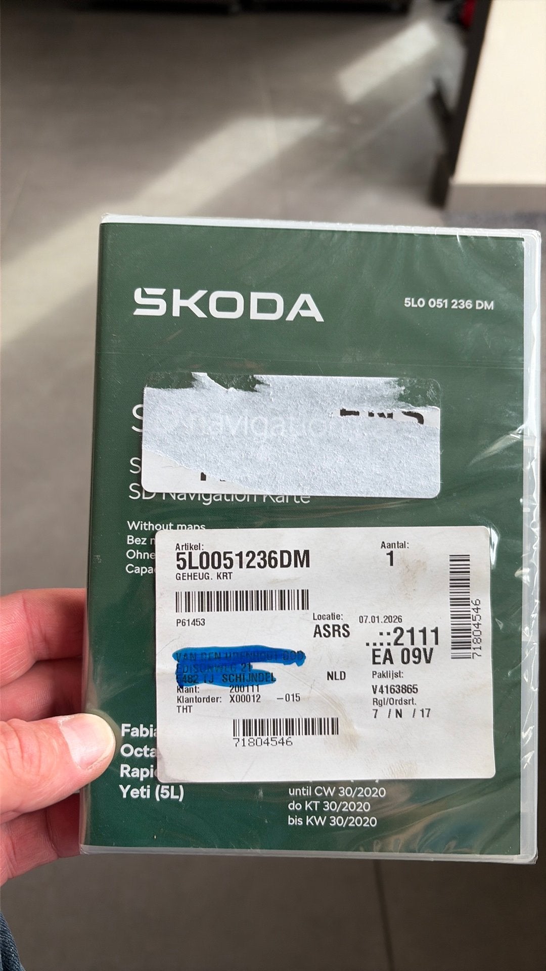 Skoda navigatie  sd kaart. 64 GB, Ophalen of Verzenden, Nieuw