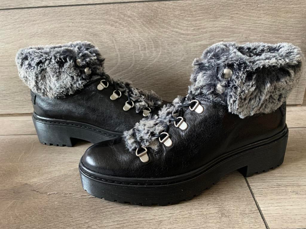 Nieuwe gave zwarte leren shabbies (Maat 38), Shabbies Amsterdam, Verzenden, Zwart, Lage of Enkellaarzen