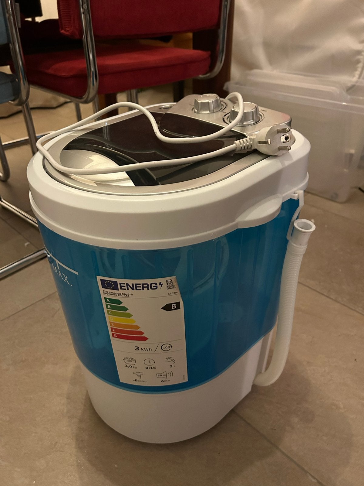 NEXXT Mini Wasmachine met Centrifuge en Bovenlader, Ophalen, Minder dan 1200 toeren, Minder dan 85 cm, Minder dan 4 kg