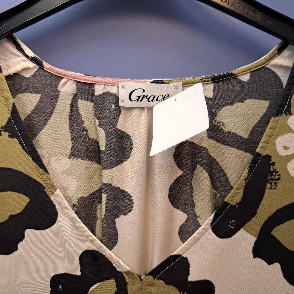 Boho midi-jurk van GRACE 100% viscose maat L artnr 49434, Kleding | Dames, Jurken, Grace, ., Maat 42/44 (L), Ophalen of Verzenden