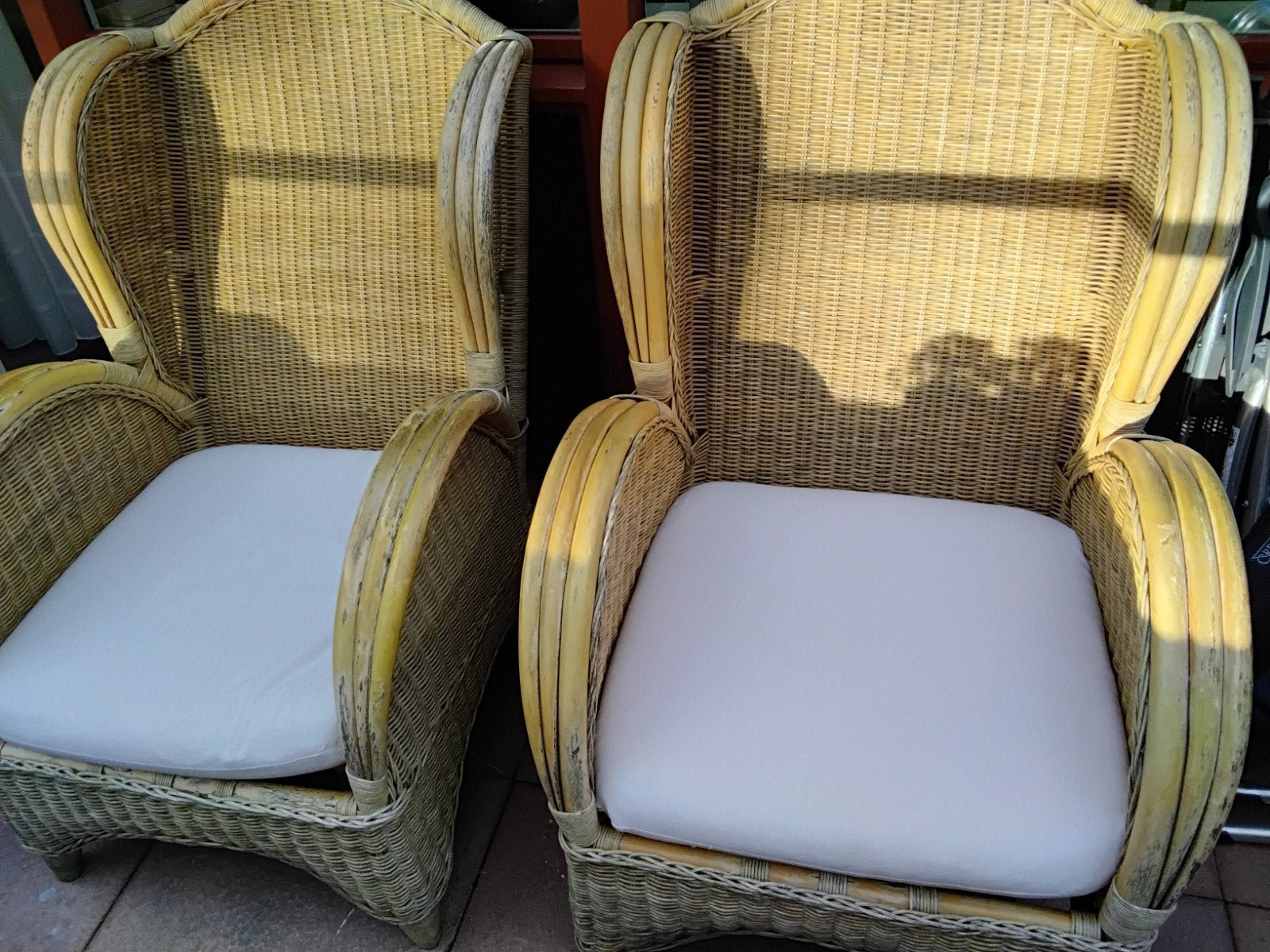 rieten rotan stoelen, Ophalen, Gebruikt, 50 tot 75 cm, Riet of Rotan