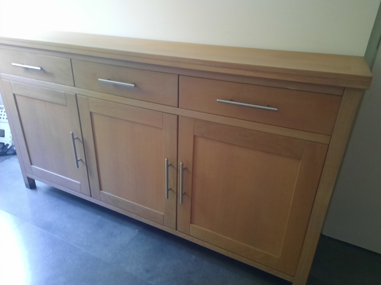 Prachtig massief licht eiken dressoir, Huis en Inrichting, Ophalen, Strak, 150 tot 200 cm, Eikenhout