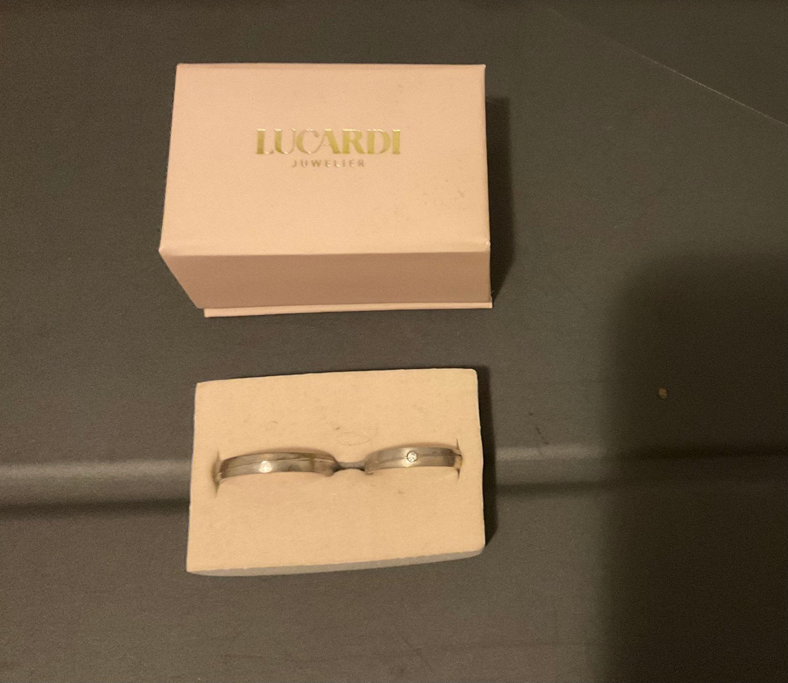 Lucardi Ringen - Zilverkleurig met steentje, Ophalen, Gebruikt, Overige kleuren, 20 of groter