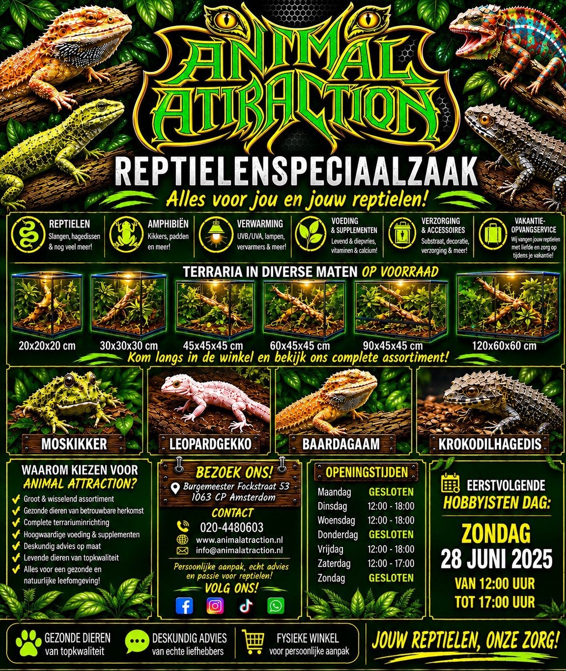 Reptielenspeciaalzaak Animal Attraction Amsterdam, 0 tot 2 jaar