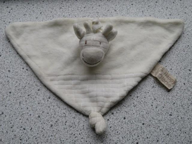 Knuffeldoek Giraffe of giraf merk Happy Horse eco creme/wit, Gebruikt, Happy Horse, Ophalen of Verzenden, Wasbaar