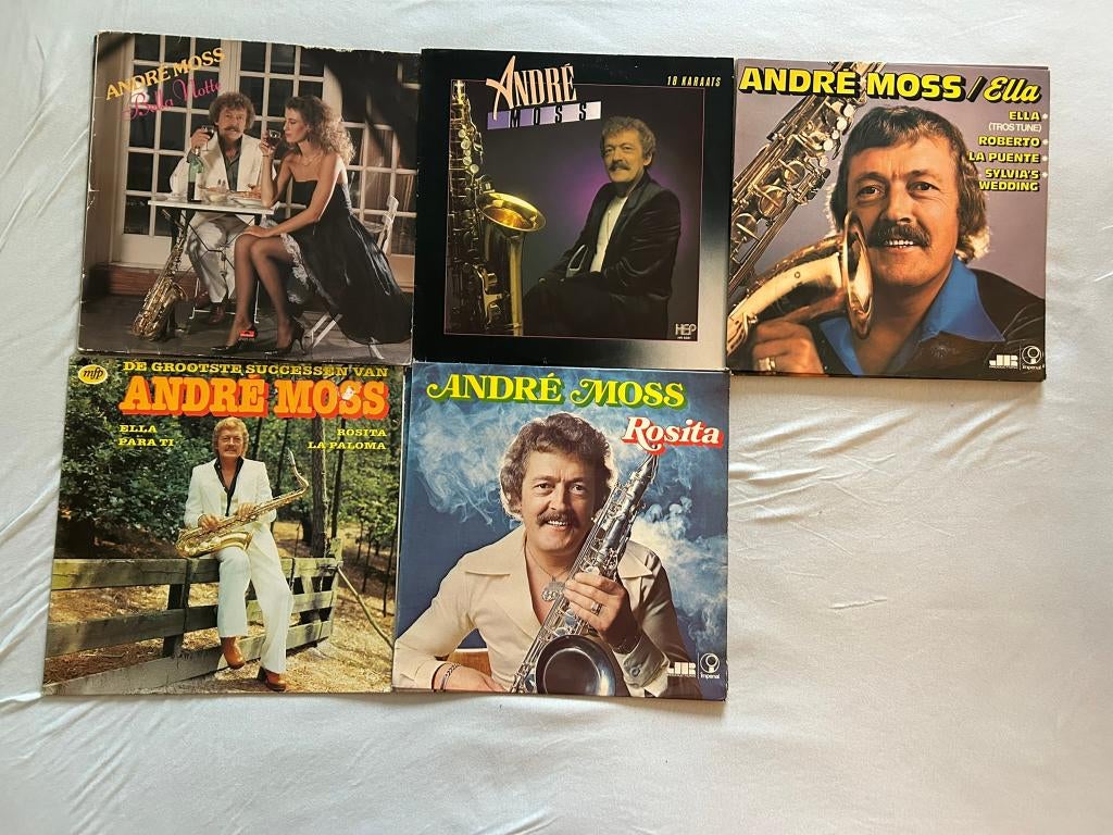 5 LP's André Moss (ook per stuk te koop), Cd's en Dvd's, Vinyl | Pop, Gebruikt, 1970 - 1979, 12 inch, Ophalen of Verzenden