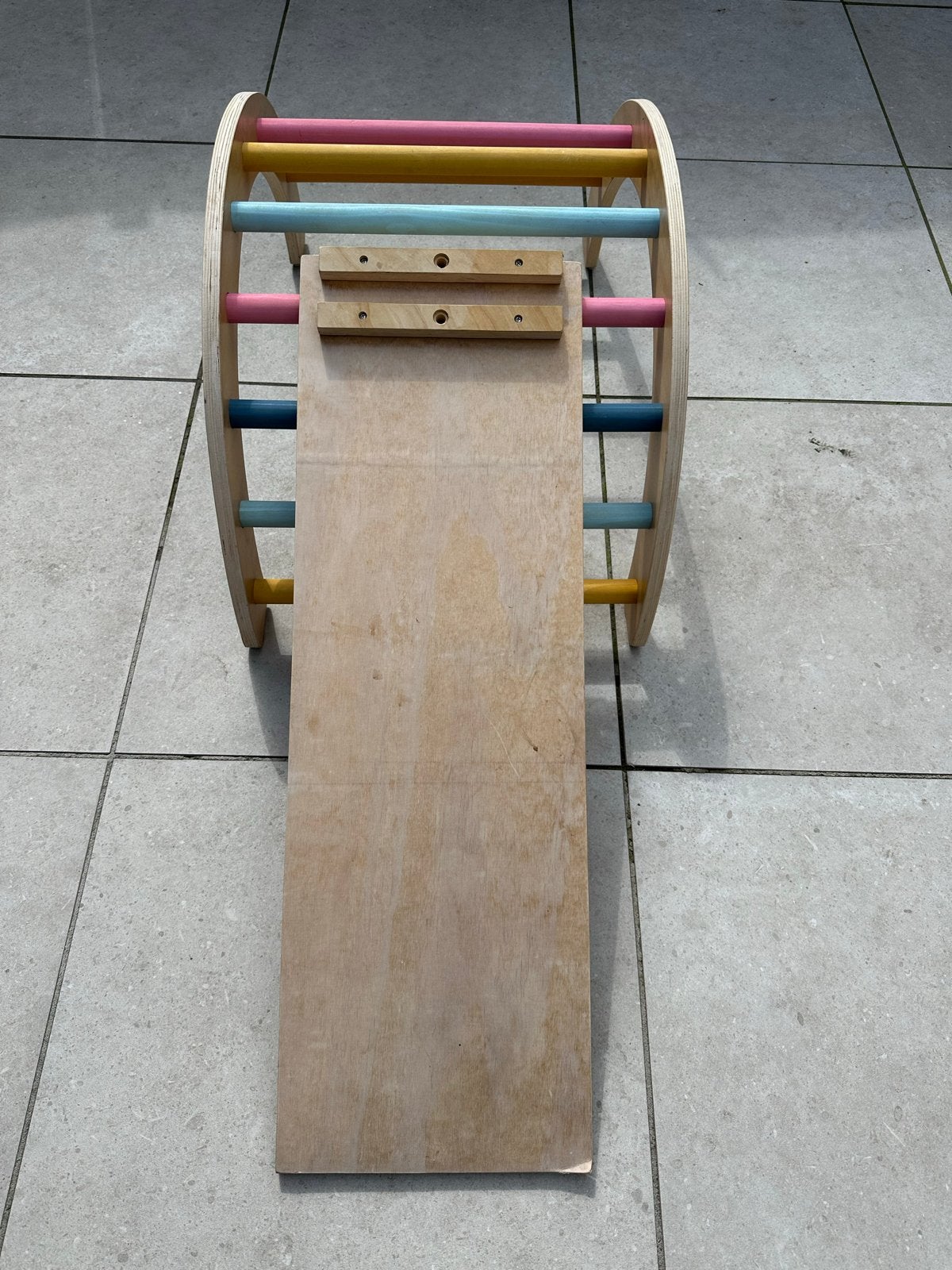 Houten klimrek met glijbaan/klimwand voor kinderen, Ophalen, Zo goed als nieuw, Glijbaan, Aanbouwonderdeel