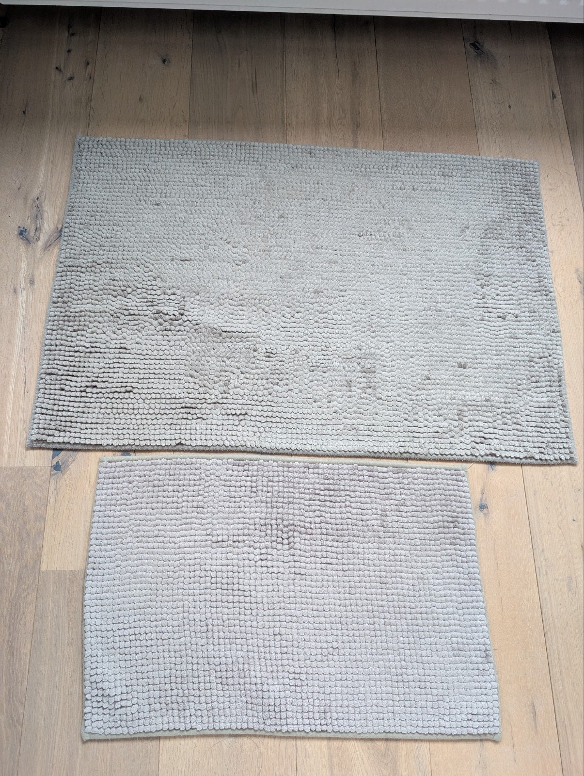 Set van 2 beige badmatten voor badkamer of toilet, Ophalen