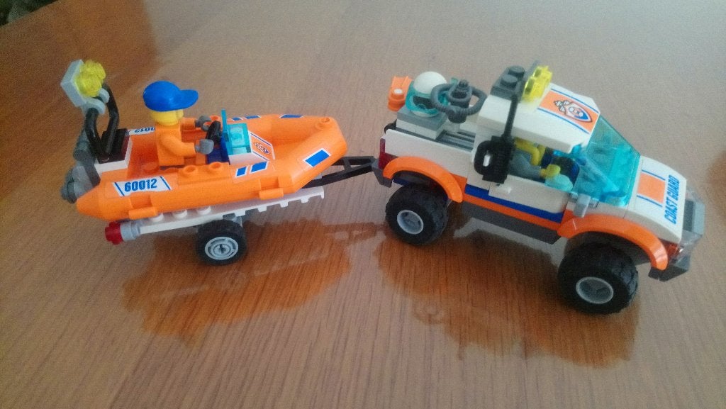 Lego City 60012 - 4x4 wagen met aanhanger en duikersboot, Compleet, City, Lego, Ophalen of Verzenden