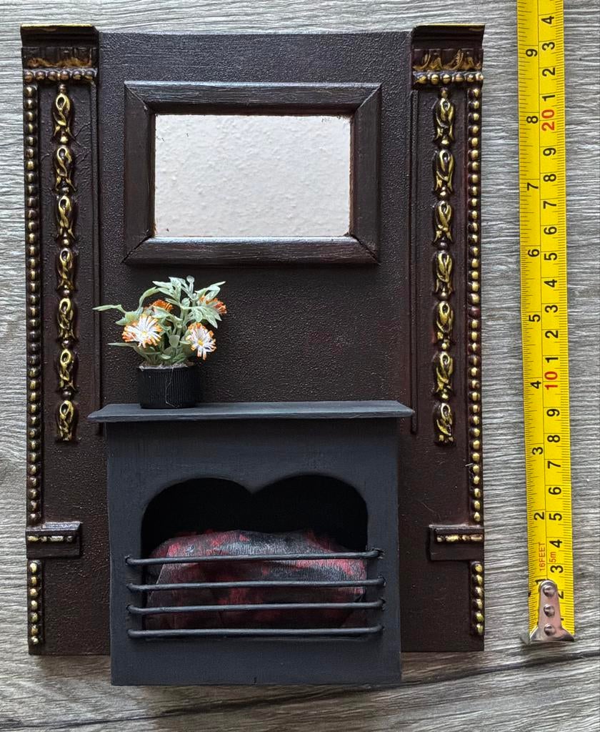 Miniatuur open haard met spiegel voor poppenhuis, Ophalen