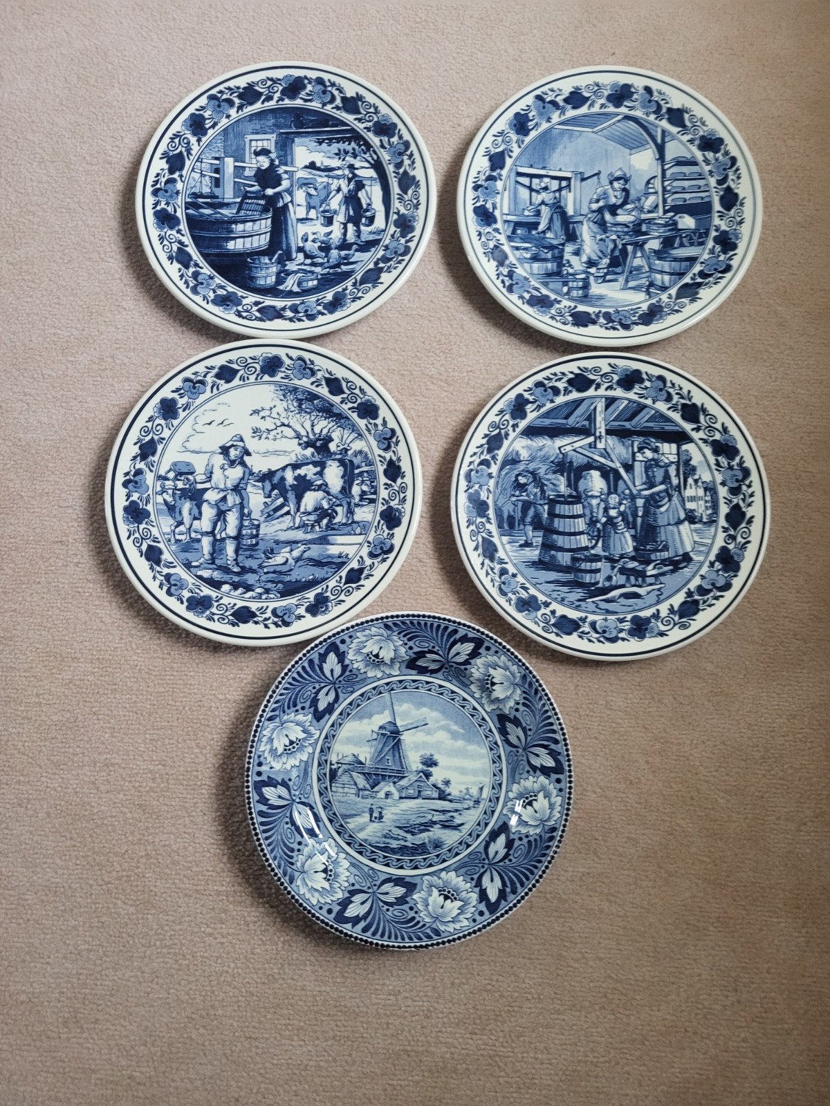 5 delfts blauwe borden, Ophalen of Verzenden