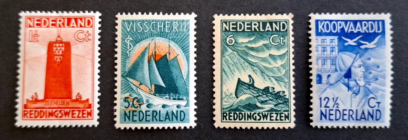 Nederland 1933 nvph 257-260 Zeemanszegels Ongebruikt, Postzegels en Munten, Ophalen of Verzenden