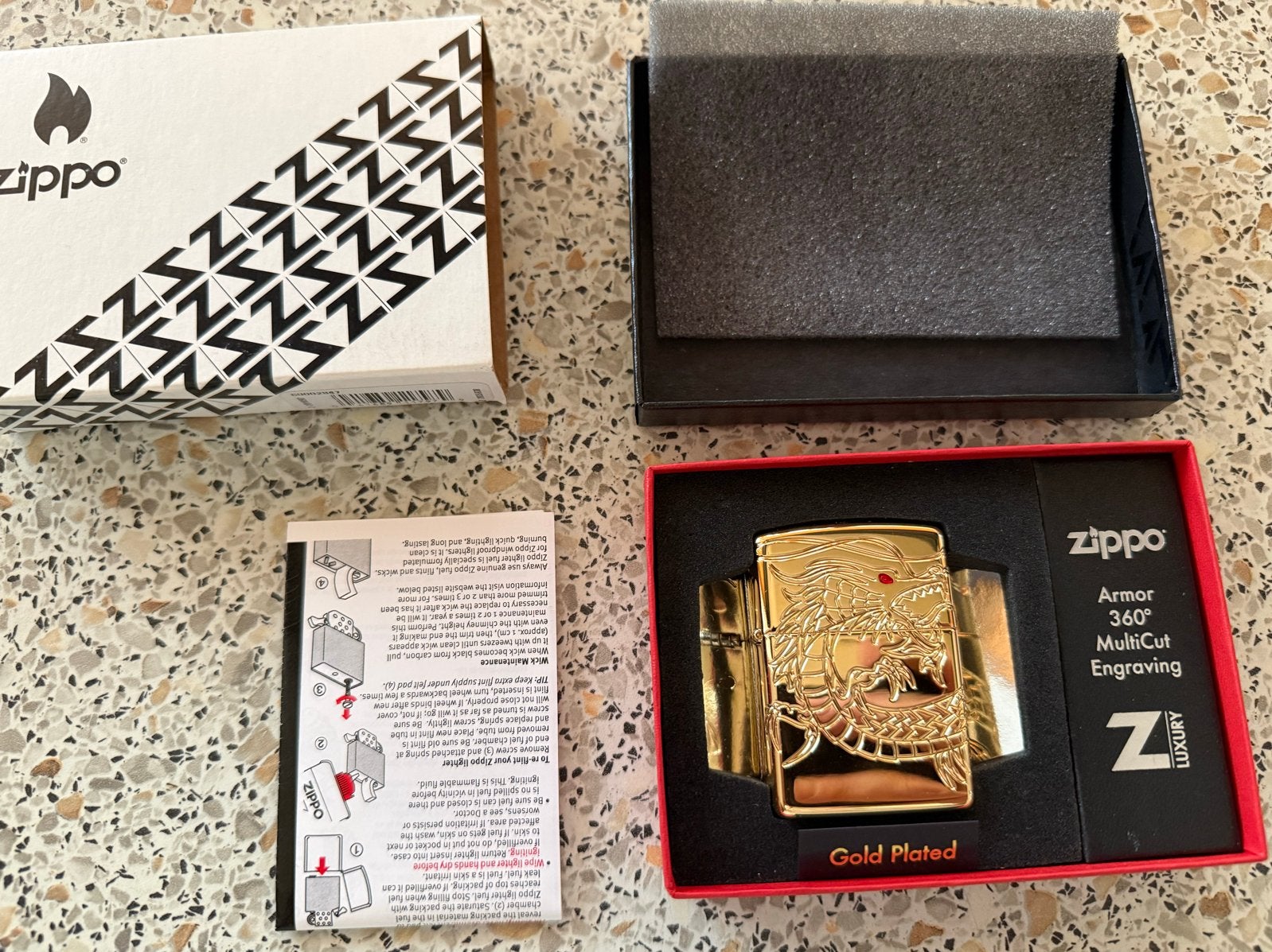 Zippo multicut gold plated aansteker nieuw in verpakking, Verzamelen, Ophalen of Verzenden, Nieuw, Aansteker