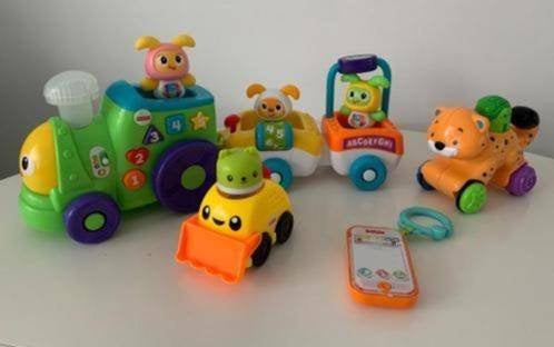 Pakket Fisher-Price speelgoed, Activiteiten trein, telefoon, Verzenden, Zo goed als nieuw, Auto of Voertuig, Met licht