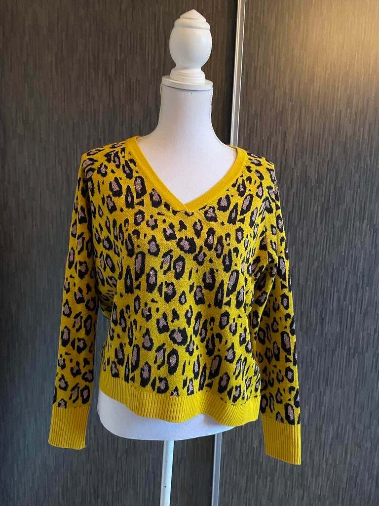 Trui geel panter maat S mooie staat, Ophalen of Verzenden, Zo goed als nieuw, Maat 38/40 (M), Geel