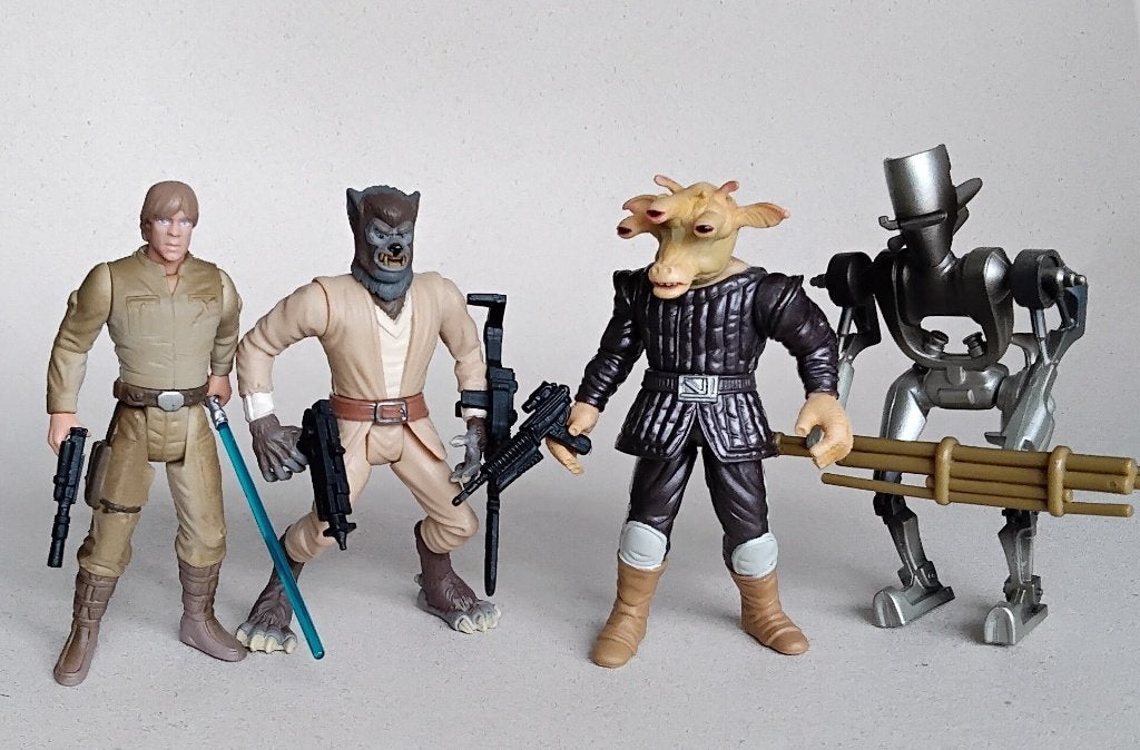 Star Wars vintage cantina alien Mos Eisley diorama Luke, Ophalen of Verzenden, Zo goed als nieuw, Actiefiguurtje