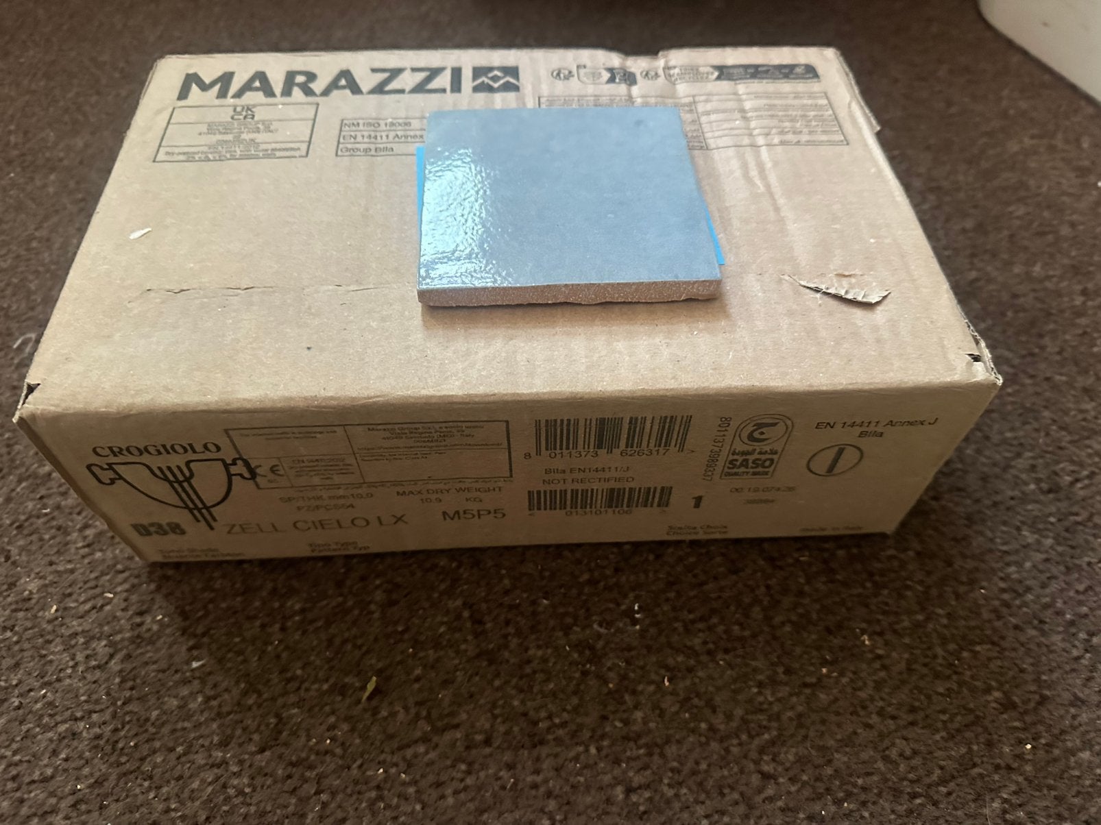 Wandtegel marazzi lichtblauw, Ophalen, Nieuw, Minder dan 20 cm, Minder dan 20 cm
