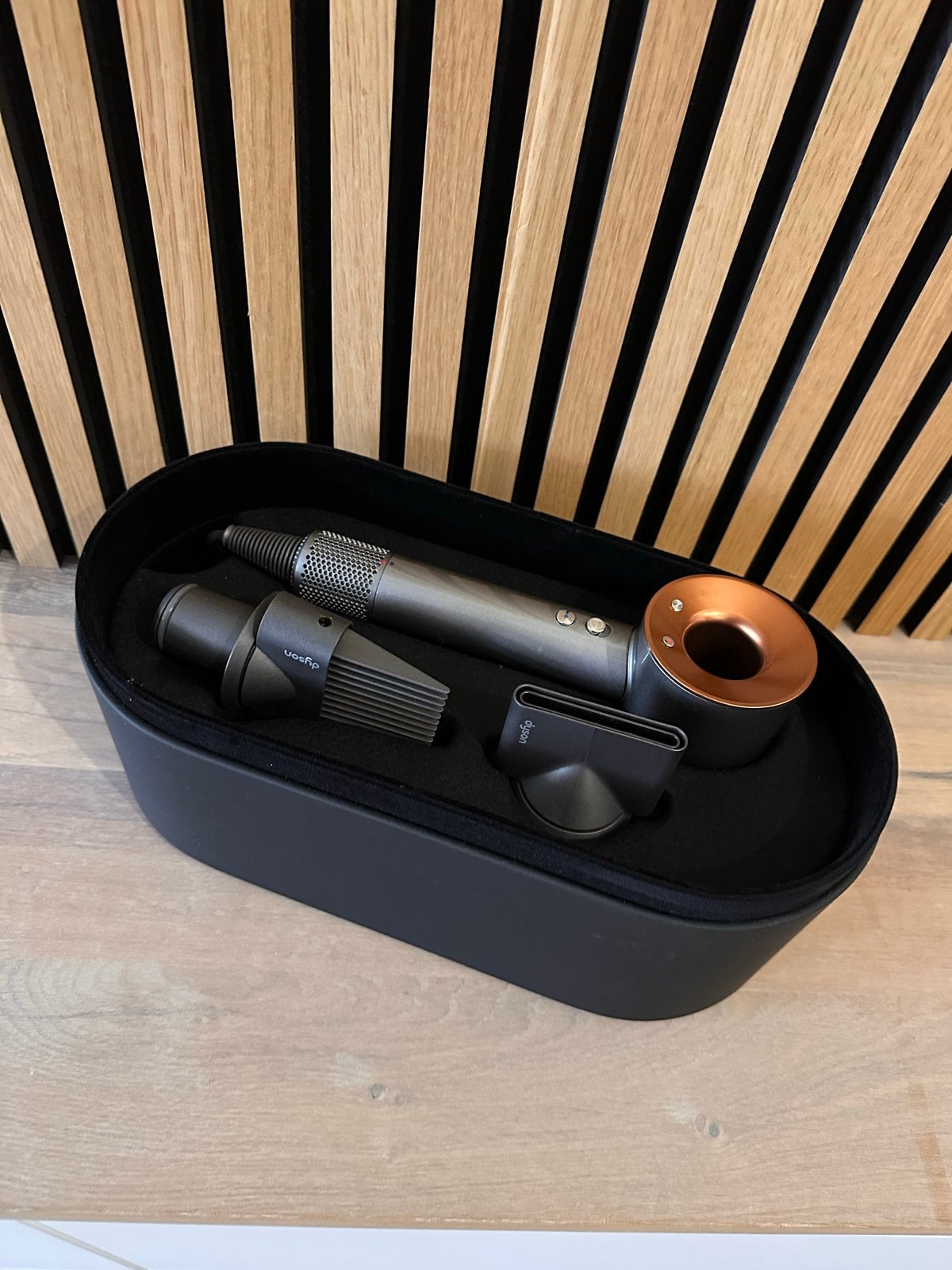 Dyson Supersonic föhn Nikkel/Koper met accessoires en doos, Ophalen, Nieuw, Haarverzorging