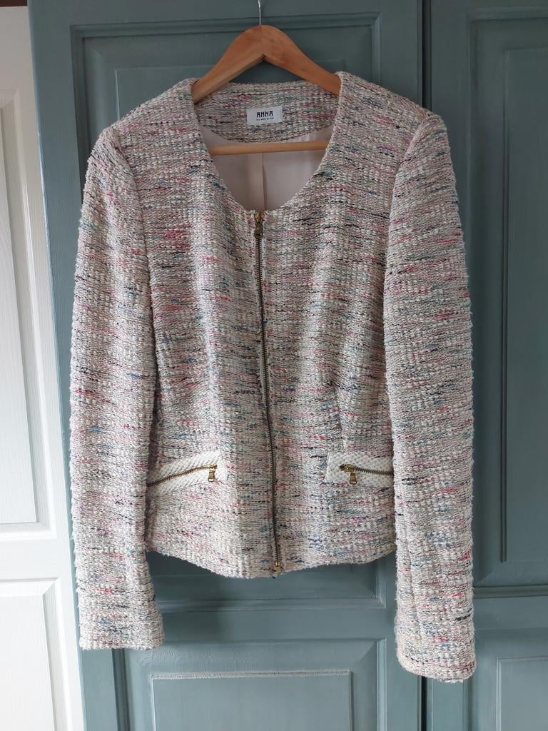 Kort jasje, Anna van Toor, beige, meerkleurig, maat 38, Kleding | Dames, Ophalen, Gedragen, Maat 38/40 (M), Beige