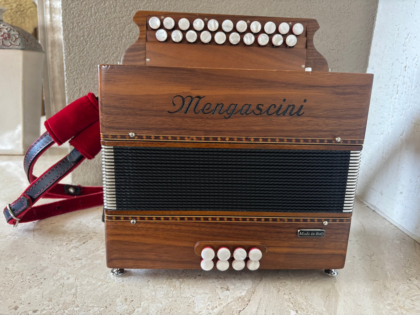 Mengascini trekharmonica AD, Ophalen of Verzenden, Gebruikt, 120-bas, Overige merken